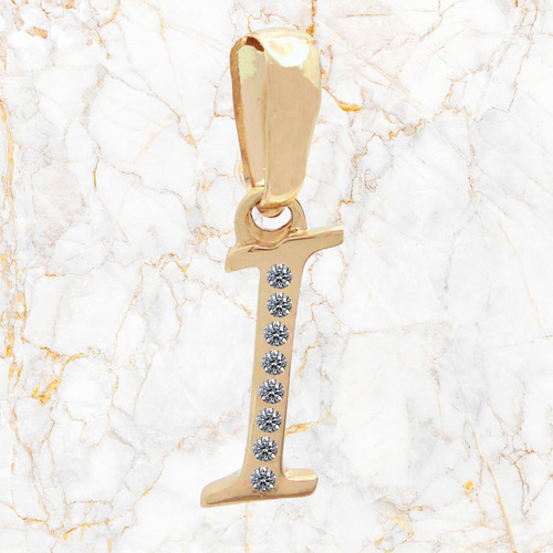 Dije Inicial Letra I Oro 14k Tamaño 2cm + Cadena De Regalo