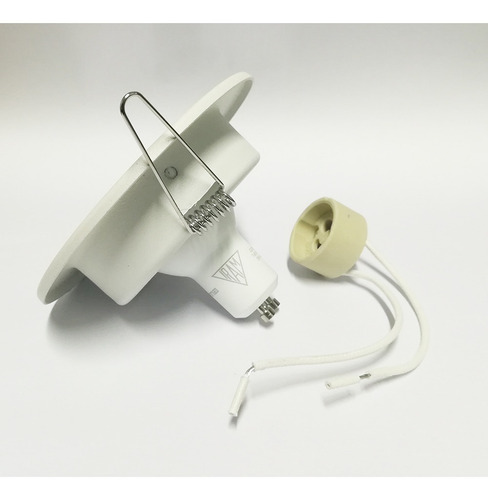 Imagen 4 de 9 de Spot Embutir Blanco Gu10 + Dicroica Led 5w 220v X 10un