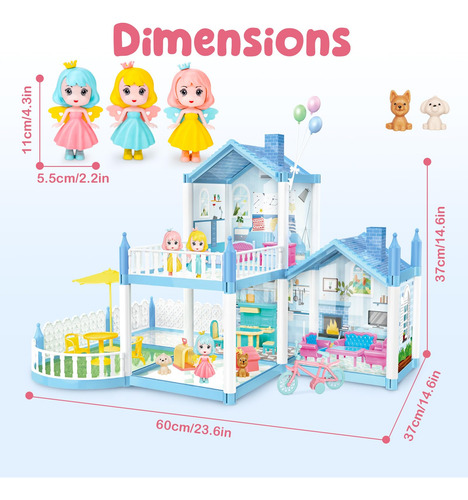Casa De Muñecas Deao Dreamhouse Con Muñecas Y Mascotas Color