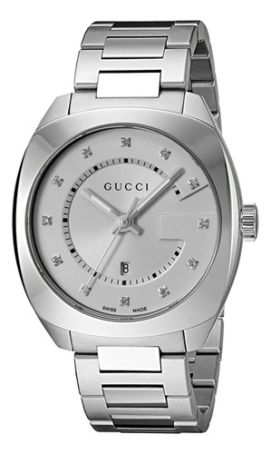 Gucci Swiss Quartz Stainless Steel Dress Silver Toned Men's