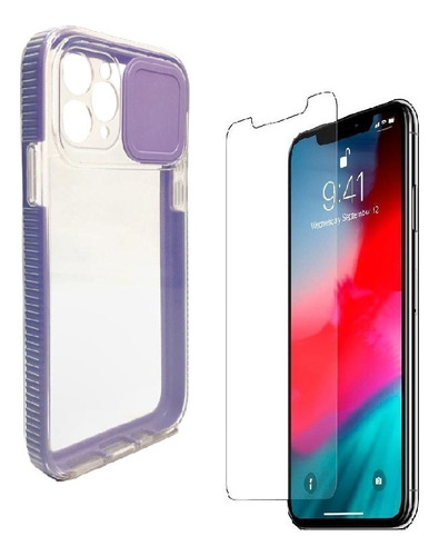 Funda Híbrida + Vidrio Templado Para iPhone 13 13 Pro Max