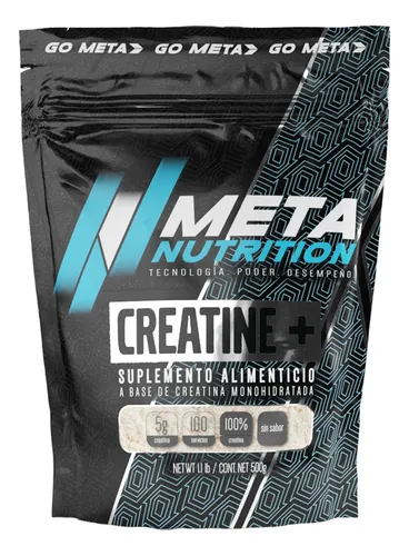 comprar Creatina Monohidratada 500 G Meta Nutrition 100 porciones En Polvo De Alta Pureza Sin Sabor