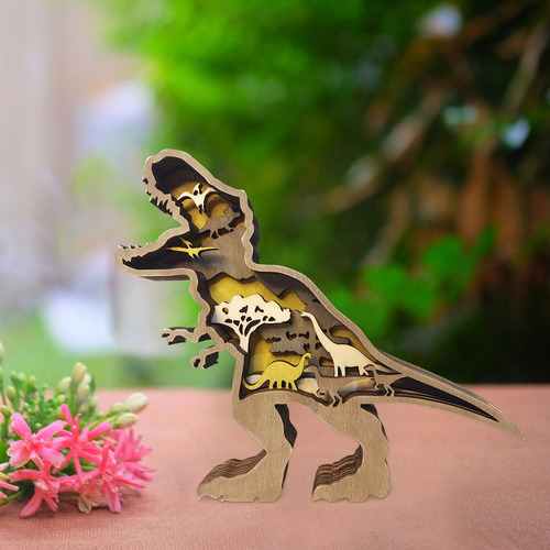 I K Decoração De Madeira Para Artesanato De Dinossauros