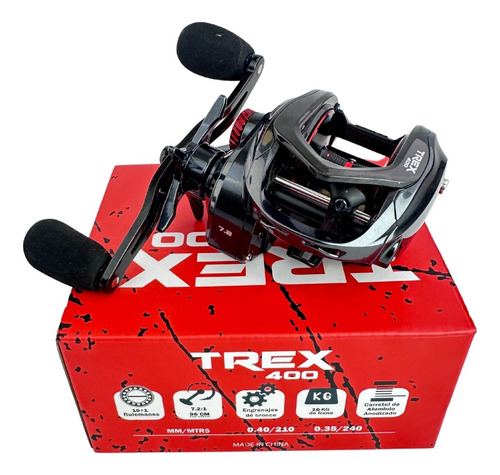 Reel Amberjack Trex 400 Carnada Trolling Trae Chicharra Freno 16kg Manija Izquierda