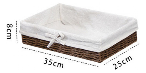 Cestas Tejidas, Organizador Rectangular, 35cmx25cmx8cm