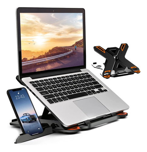 Soporte Base Notebook Y Celular Ajustable Hasta 17 Pulgadas