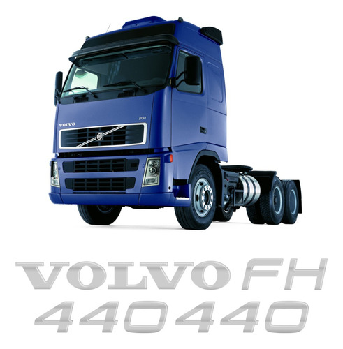 Kit Adesivo Emblema Caminhão Volvo Fh 440 Resinado Fh8