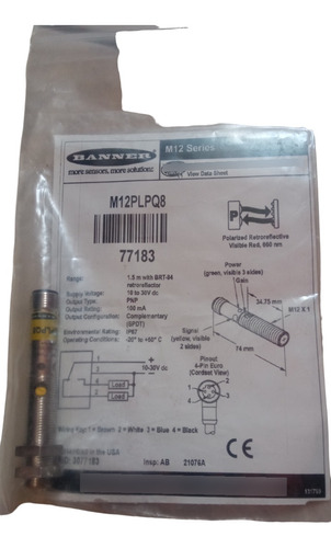 Sensor Photoelectric Polarizado  M12plpq8