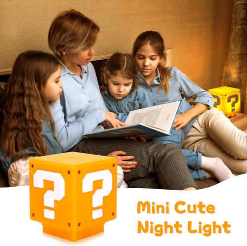 Luz Nocturna Super Bros Mini Bloque De Preguntas Para Niños
