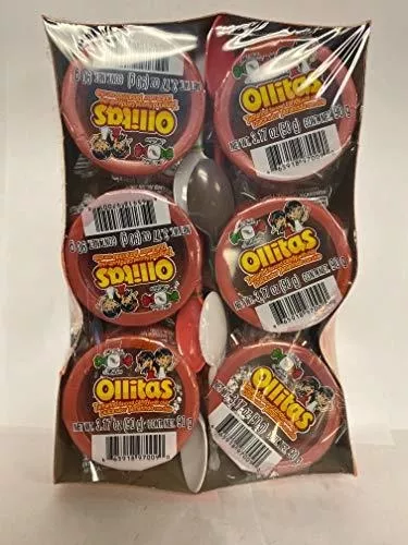 MDM OLLITAS Soft Tamarind flavored candy w/chili in plastic pot 6ct 1b  3.04oz (540g)
