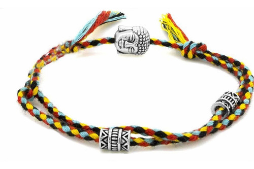 Pulsera Tibetana, Negra Color Buena Suerte, Pulsera Tejida Diámetro 18 Cm Largo 18 Cm