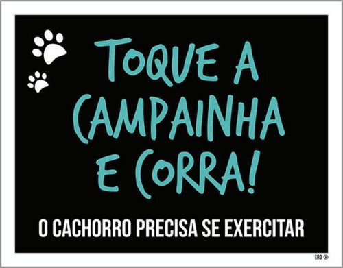 Kit 10 Placas Toque Campainha Corra 36x46