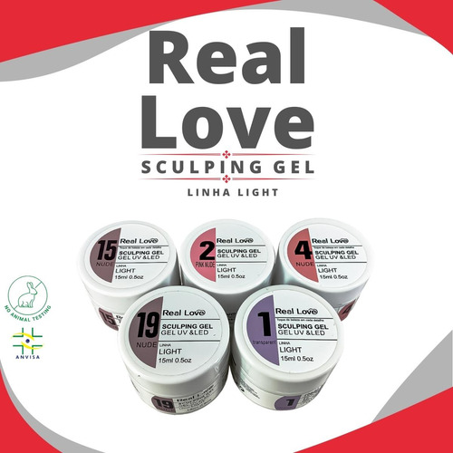 Sculping Light Gel Real Love Gel Uv E Led 15ml Com Avisa Cor Nude 8