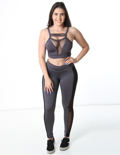 Kit  10 Conjuntos 1 Top + 1 Calça Legging Fitness 9742+7017