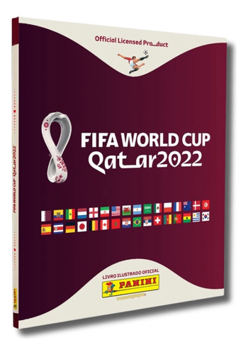 Kit 1 Álbum Capa Dura Copa Do Mundo 2022 + 50 Figurinhas