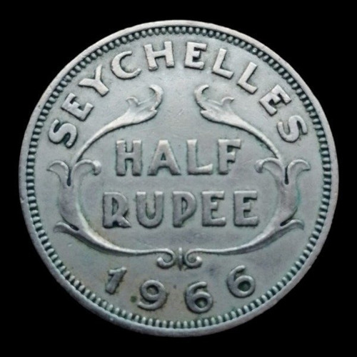Moneda Media Rupia De Seychelles 1966