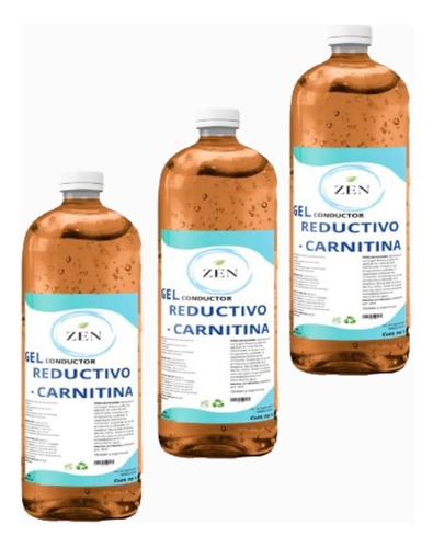 Kit De 3 Gel Reductivo L- Carnitina Premium 1lt C.u 