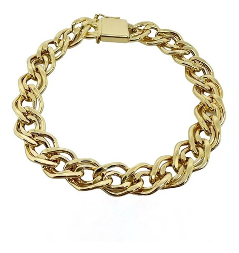 Pulseira Romana Grossa Ouro 18k 750 22 Cm 10 Mm