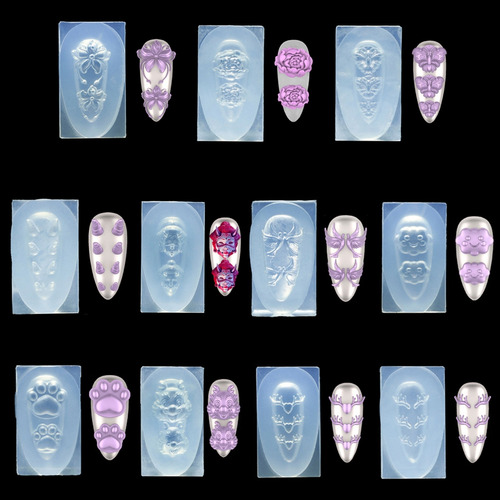 Molde De Silicona Para Decoración De Uñas Con Forma De Flor,