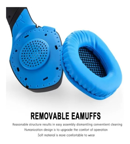 Audífonos gamer Onikuma K1-B black y blue con luz LED