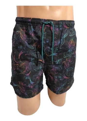 Short Baño Malla Estampada Hombre C/ Suspensor Xy 726