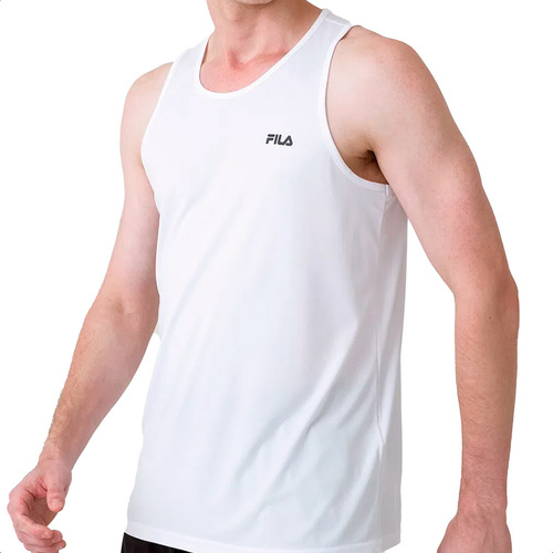 Camisa Regata Fila Esportiva Branca Dry Fit Academia Fitness