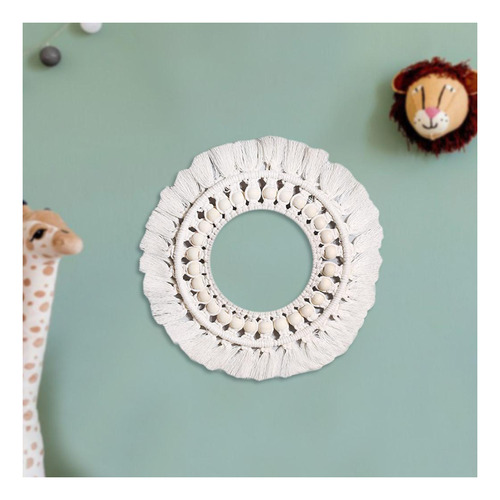 Espejo De Pared Colgante Con Flecos De Macramé, Espejo