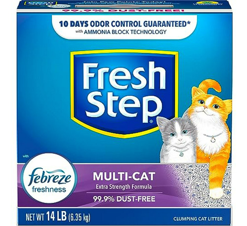 Fresh Step Multi-gato Con Frescura Febreze, Arena Aglomerant