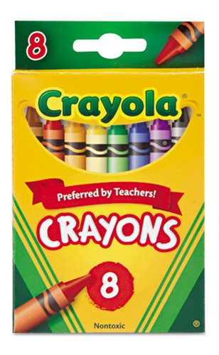 Caja Crayones Crayolas 8 Unidades Colores Surtidos Febo