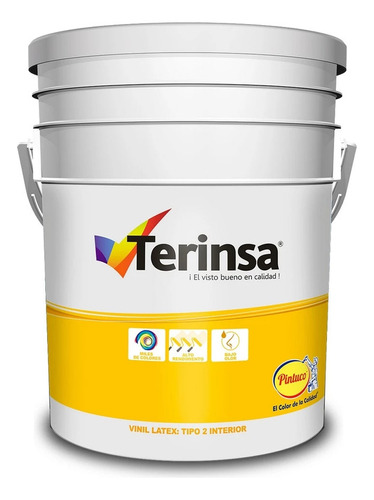 Pintura Vinil Látex Tipo 2 Blanco 65232 5 Gal Terinsa