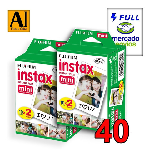 Imagem 1 de 5 de Filme Instax Mini Pack Com 40 Fotos Entrega-rápida