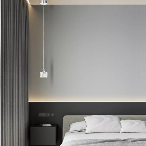Kit 2 Pendente Cristal Metal Prata Polido Banheiro Bet43 + Led