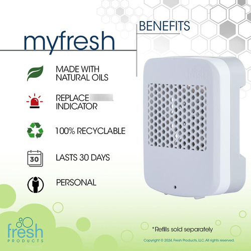 Ambientador Personal Myfresh 2.0 Tecnología Seca Blanco Color Fragancia