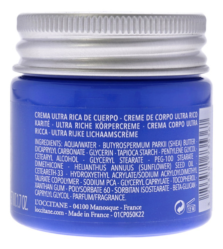 Crema Corporal Loccitane Shea Ultra Rich 50 Ml Para Unisex