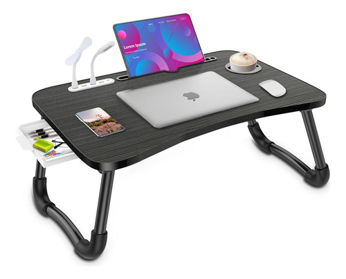Escritorio Portátil, Bandeja Plegable Para Portátil Con 4 Pu
