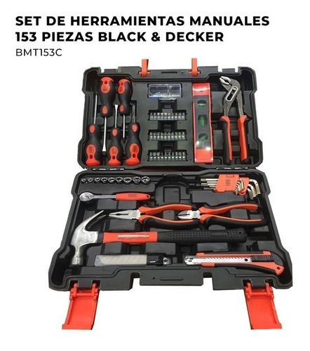 Set Herramientas Kit Juego Manuales Black Decker 153 Piezas