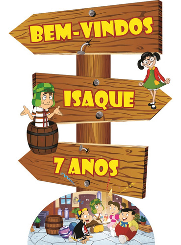 Placa Setas Direção Chaves Medindo 65cm Mdf