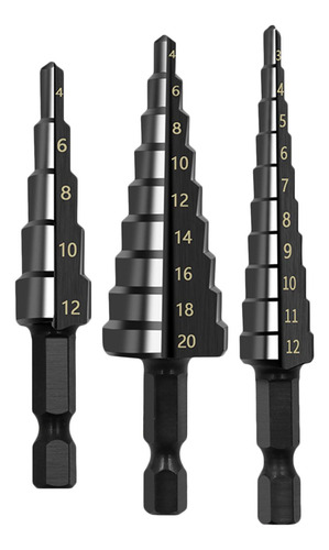 Juego De Brocas Escalonadas De 3 Uds, Juego De Brocas De