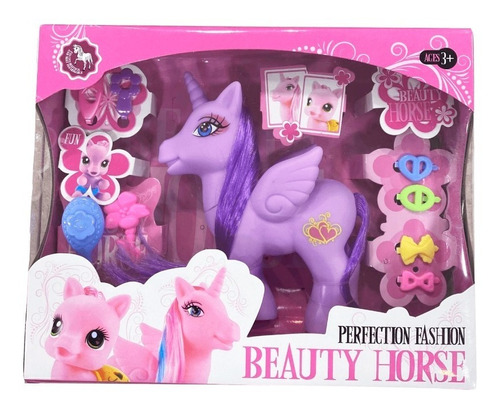 Unicornio Beauty Horse Con Accesorios Violeta