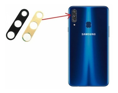 Mica Lente Cámara Trasera Compatible Samsung A20s Repuesto 