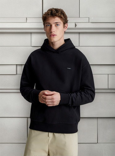Polerón Con Gorro Cotton Comfort Negro Calvin Klein