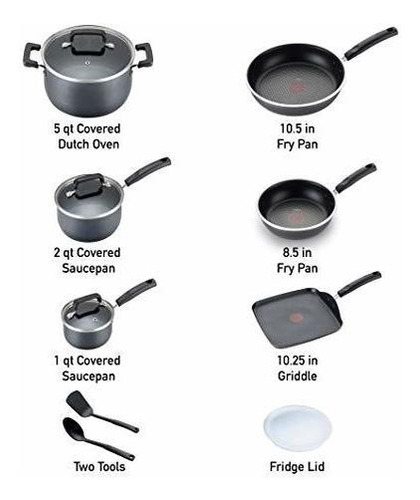 Imagen 2 de 7 de T-fal Signature Titanium - Juego De Utensilios De Cocina (12