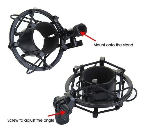 Imagen 5 de 10 de Shock Mount Standard Para Microfono Condenser Marca Elefir