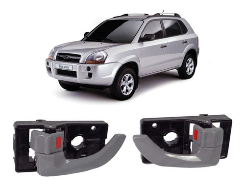 Kit Maçaneta Interna Hyundai Tucson 2.0 / 2.7 2005/.. Cinza 