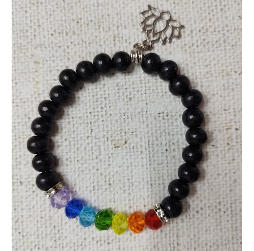 Imagem 5 de 5 de Kit Japamala+pulseira De Madeira 7 Chakras Em Cristal