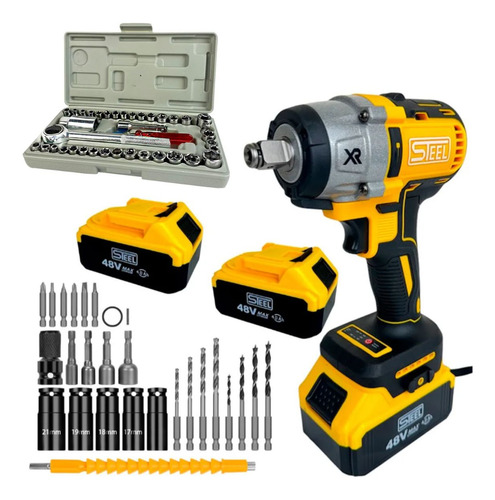 Chave De Impacto A Bateria 1/2 Pol. 48v 3100rpm Com Brinde