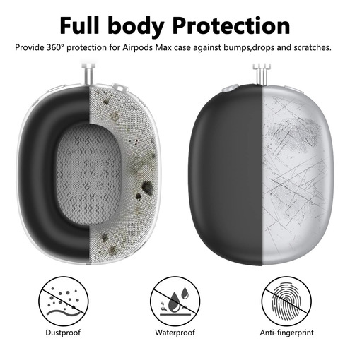 Funda Para AirPods Max De Silicona Color Negro Protectora