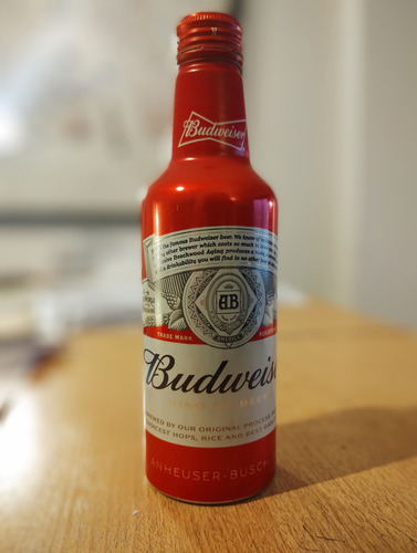 Botella Budweiser Aluminio Vacia (Usado)