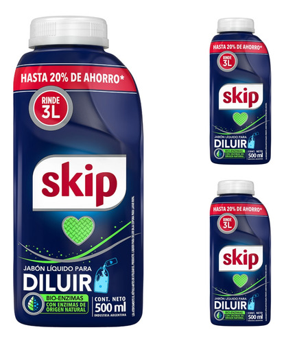 Jabón Skip Para Diluir Rinde 3l X 3 Unidades