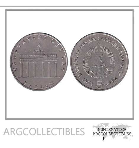 Alemania Moneda 5 Marcos 1971 A Niquel Vf